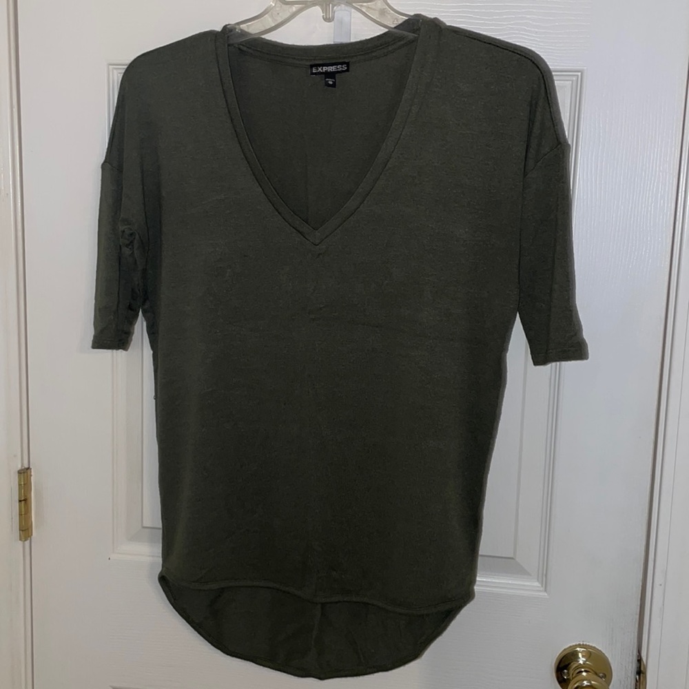 Military green sweater top
